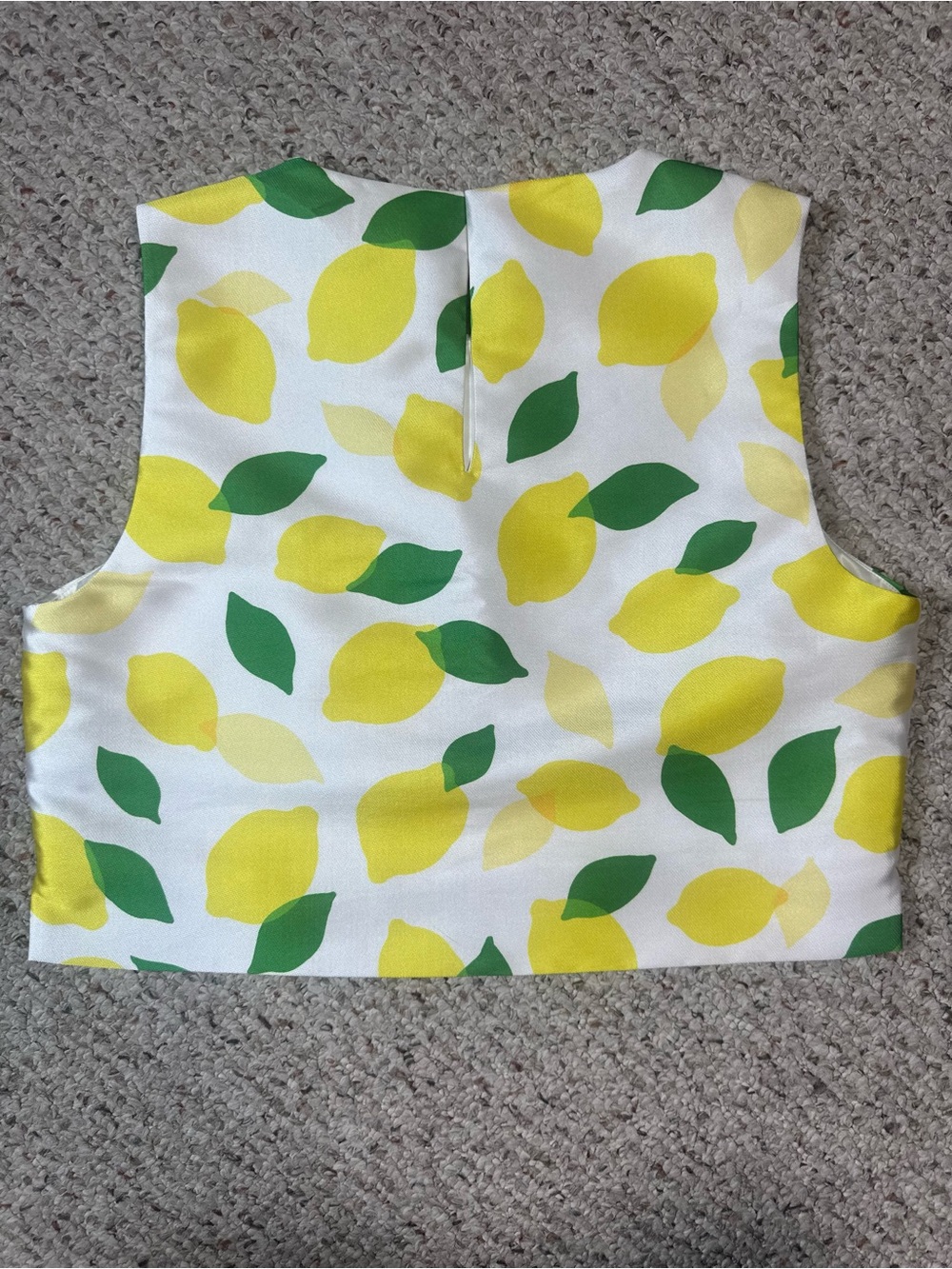 Kate Spade Cropped Sleeveless Top Lemon Print Size 10 - Picture 3 of 6